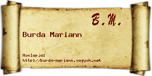 Burda Mariann névjegykártya