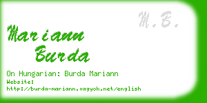 mariann burda business card